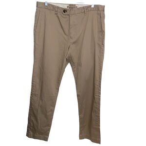 Proper Cloth Pants Mens 35X31 Slub Twill Cotton Tencel Khaki Tan Pockets Preppy